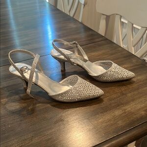 Sophisticated Silver Slingback Heels